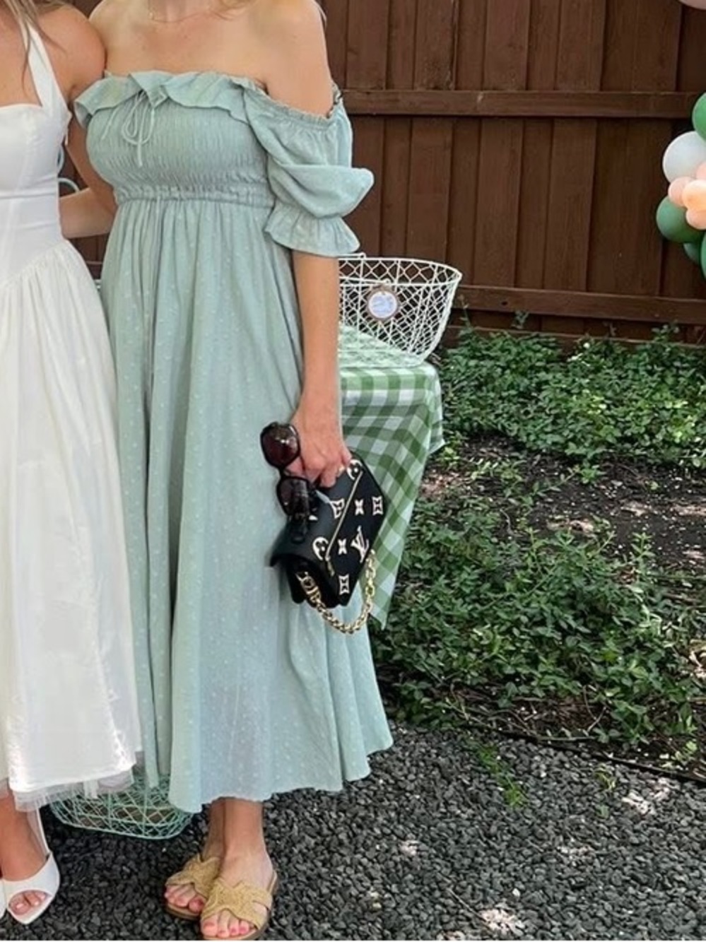 Sage green cottagecore dress